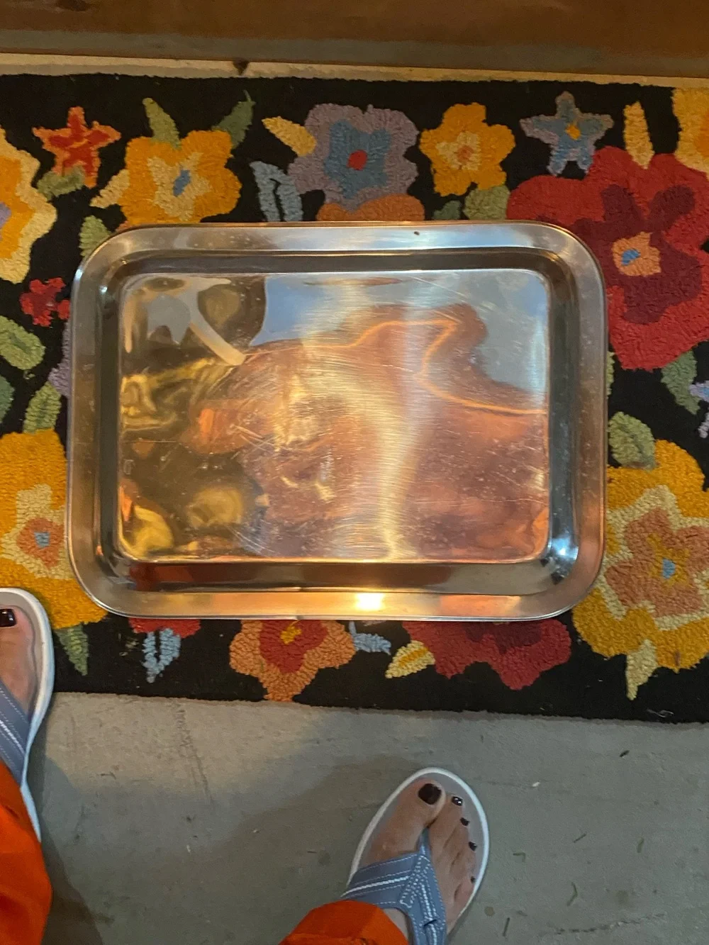 Stainless Steel Party Serving Tray - Silver